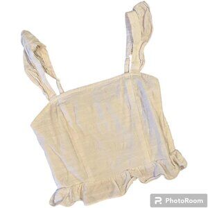 Do+Be Milkmaid Crop Top Ruffle Sleeve Smocked Size Small in pristine condition